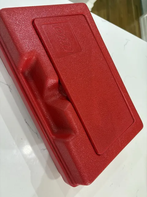 Vintage LEGO Red Hard Plastic Storage Case Made in the USA Full Of Misc Legos