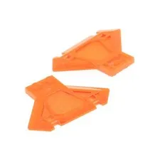 2x LEGO Modified Axe Head Plate 1x2 Transparent Neon Orange Blade 27259