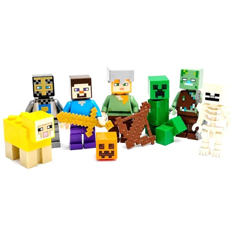 Lego Minecraft Minifigure Play Pack Character & Mob Bundle with Accessories