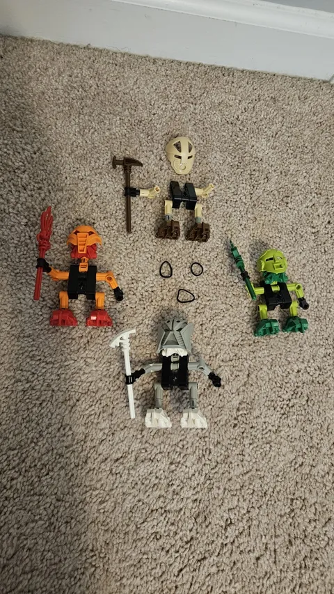 Lot Of Lego Bionicle Turaga: Vakama, Matau, Nuju - Complete / Partial Onewa
