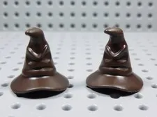 LEGO Harry Potter Lot of 2 Dark Brown Sorting Hat Accessory Minifig BT