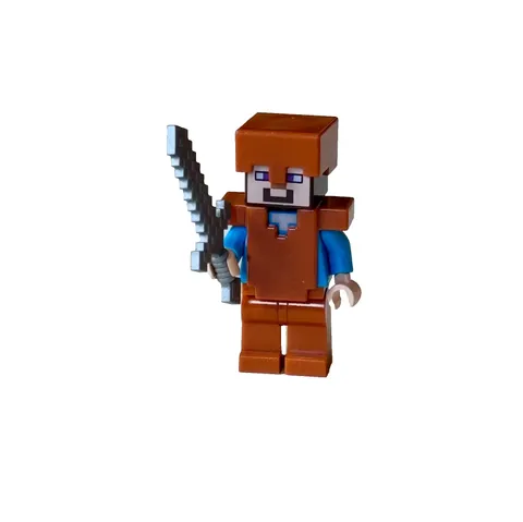 LEGO Minecraft Steve with Dark Orange Legs Helmet & Armor Minifigure - min044