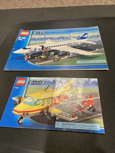 Lego City 7893 7782 City Passenger Plane Instruction Manuals Only Lot 04
