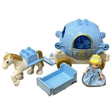 Lego Duplo Lot Of Disney Cinderella Mini Figure, Bed, Carriage, & Horse