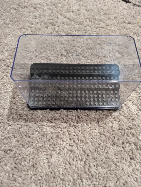 LEGO Clear Plastic Transparent Display Case w/ Black Studded Base, 1 Compartment