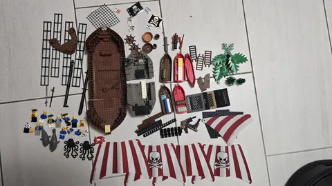 LEGO Pirates Ship Parts, Sails & Minifigures Lot - As Shown In Photos