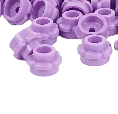 100 Pieces LEGO® Flower Edge 5 Petal 1x1 Plate Round Lavender 24866