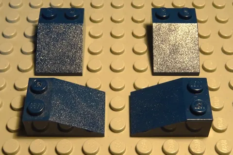 Lego Brick Slant 2x3 Positive Dark Blue 4 Pieces
