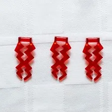Lego Transparent Red Wave Angular Double w Bar Handle Zigzag Bolts 1.25" Lot