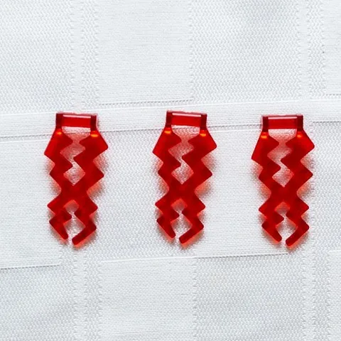 Lego Transparent Red Wave Angular Double w Bar Handle Zigzag Bolts 1.25" Lot