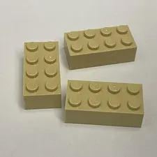 Lego 3001 Beige Replacement Parts Pieces Lot of 3