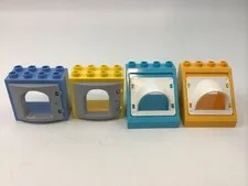 Lego Duplo Windows / Doors Yellow W/ Mixed Colors Set Of 4 Replacement Pieces