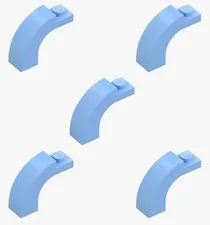 5 New LEGO Bright Light Blue 1x3x2 Curved Top Arch Bricks round 92903 6366708