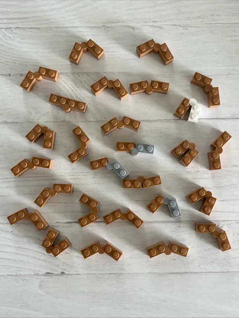 LEGO MEDIUM NOUGAT LOT 27 PCS 1X4 BRICK HINGE VARIETY BUILDING PIECES