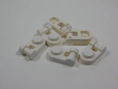LEGO Lot of 6 White 1x1 Plates w/ Closed Handle S9