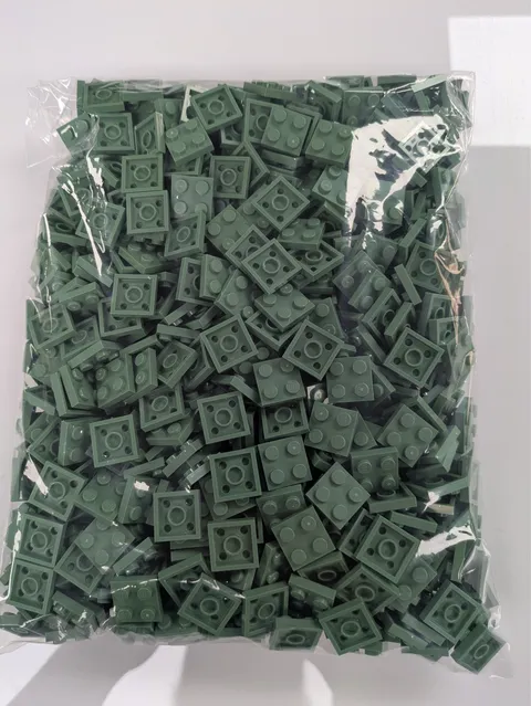 Lego Lot x750 New Sand Green Plate 2 x 2   # 3022