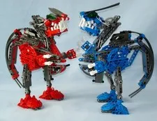 Lego Bionicle Warriors 8558 CAHDOK & GAHDOK - Giant Bohrok Queens Set - Complete