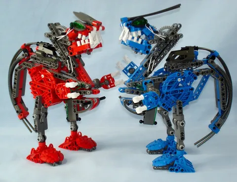 Lego Bionicle Warriors 8558 CAHDOK & GAHDOK - Giant Bohrok Queens Set - Complete