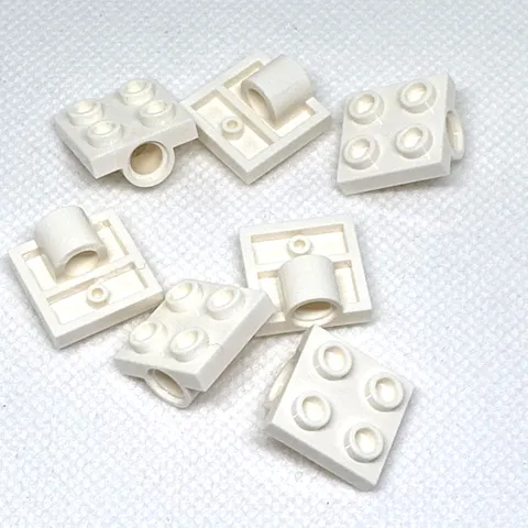 LEGO Parts - White Plate, Modified 2 x 2 with Pin Hole - No 2444 - QTY 7