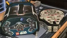 LEGO Star Wars ZipBin Bundle Tie Fighter & Milineum Falcon Minifigure Case Used