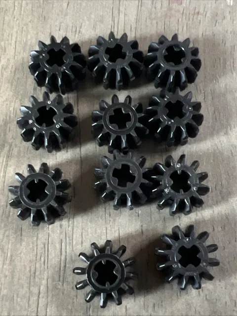 LEGO 32270 Black Technic, Gear 12 Tooth Double Bevel 11 Pieces