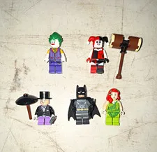LEGO DC Minifigure Lot Joker Harley Quinn Batman Poison Ivy Penguin Umbrella