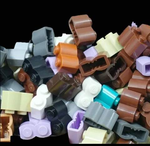 Lego Brick, Modified 1 x 2 with Log Profile | 30136 | x10 Pieces | Brand New