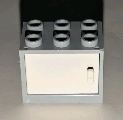 LEGO Container Cupboard 2x3x2 Bluish Gray Cabinet & White Door Piece Part 4532b