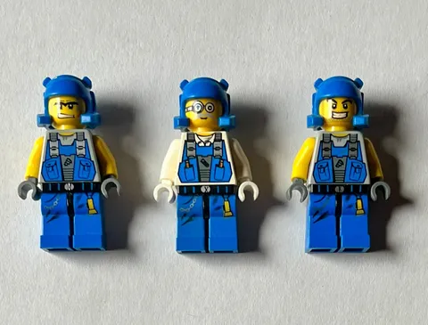 LEGO Power Miners Lot of 3 Minifigures, Brains, Orange Scar (pm013 pm011 pm006)