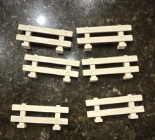 LEGO White Fence Pieces, Bulk Lot of 6, Plastic Parts for Buildings