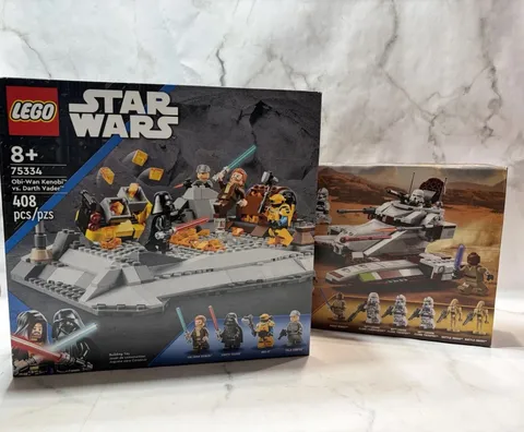 Lego Bundle (2) - Obi-Wan vs Darth Vader 75334 & Republic Fighter Tank 75342