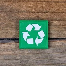 Lego Green Tile 2 x 2 with White Recycling Arrows Pattern 3068pb0832 Lego Movie