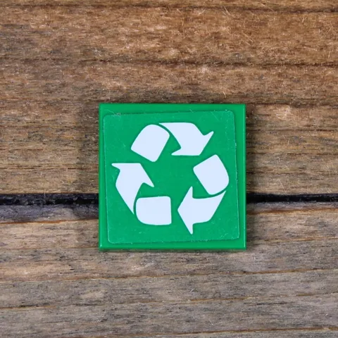 Lego Green Tile 2 x 2 with White Recycling Arrows Pattern 3068pb0832 Lego Movie