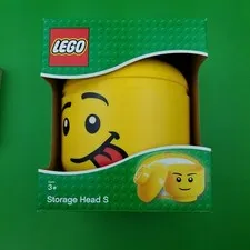 Lego Storage Yellow Head S Small Sticking Out Tongue 7"x6" NIB 2pcs Stackable 