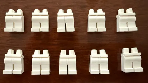 Lego White Minifigure Legs, Part Number 970c00