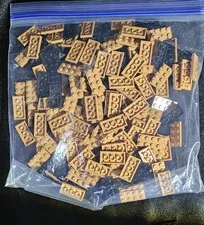 LEGO 2x4 Plates Bulk Lot 200+ Pcs 0.6 lb Part 3020 Medium Nougat Tan Black MOC N