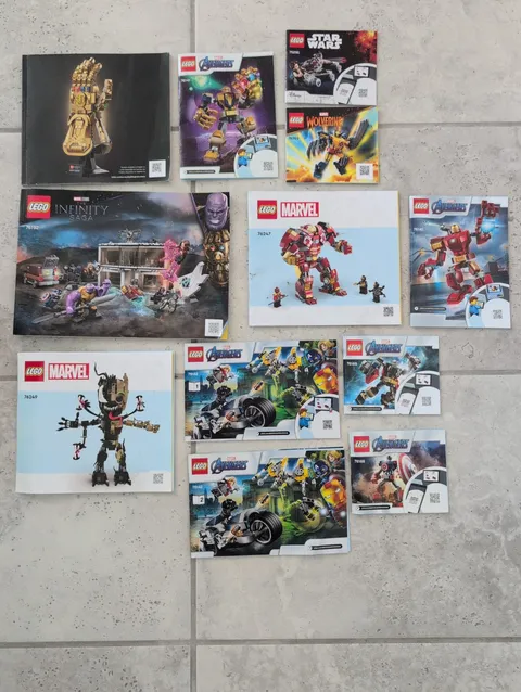 LEGO Marvel Avengers Instruction Manuals Lot of 12.  No Bricks Included