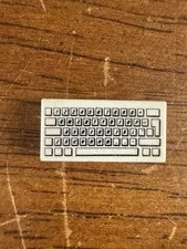 Vintage LEGO 3069b Computer Keyboard Printed Tile White Replacement Part
