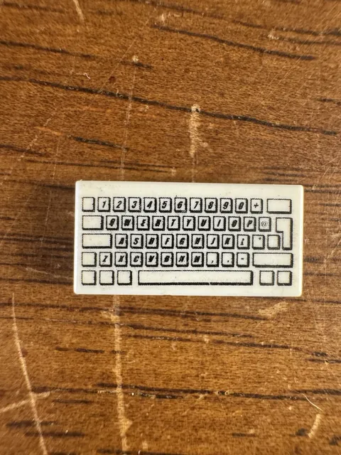 Vintage LEGO 3069b Computer Keyboard Printed Tile White Replacement Part