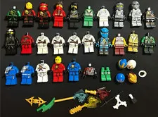 LEGO NINJAGO Minifigure Lot w/ Parts Accessories Weapons Helmets Heads Torsos