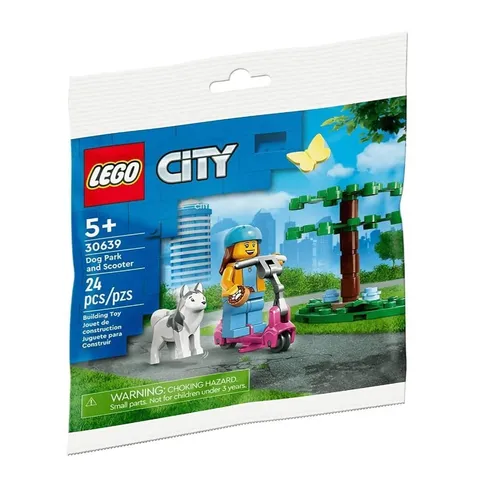 LEGO City: Dog Park and Scooter 30639 Polybag Builders Ages 5+ Blue, Pink