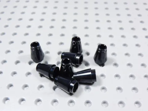 LEGO Lot of 8 Black 1x1 Round Cones BF