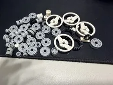 Lego Wheel Hubcaps, wheels and steering wheels…total 48