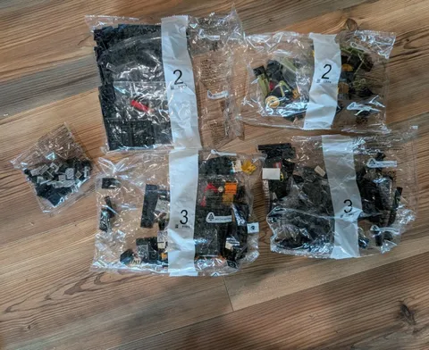 LEGO Black Plastic Pieces Parts Bulk Lot, Polybag Packaging