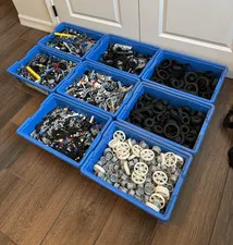 LEGO Technic Bulk Lot 2 lbs Genuine LEGO: Liftarms Gears Pins Axles Wheels Tires