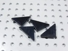 LEGO Lot of 4 Black 2x2 Smooth Cut Corner Tiles Plates BF