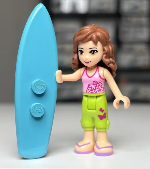 Lego Friends Olivia Minifigure Mini Doll frnd0048 frnd048 Pink Top Lime 41010