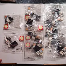 Wmblocks Minifigure Parts Lot in Sealed Bags w/ Black Accessories & White Helmet