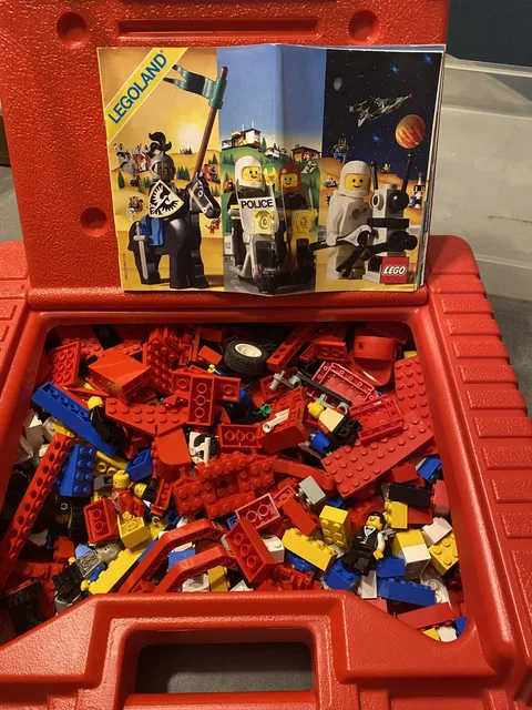 Vintage Red Lego Case Filled With 1980s/90s Lego