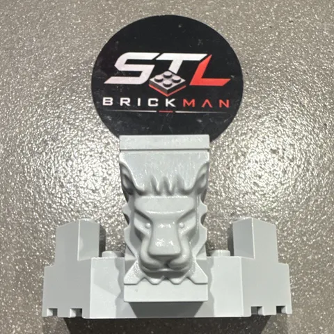 LEGO Gray Castle Turret Top With Lions Head, Great For MOC’s / Replacement Part